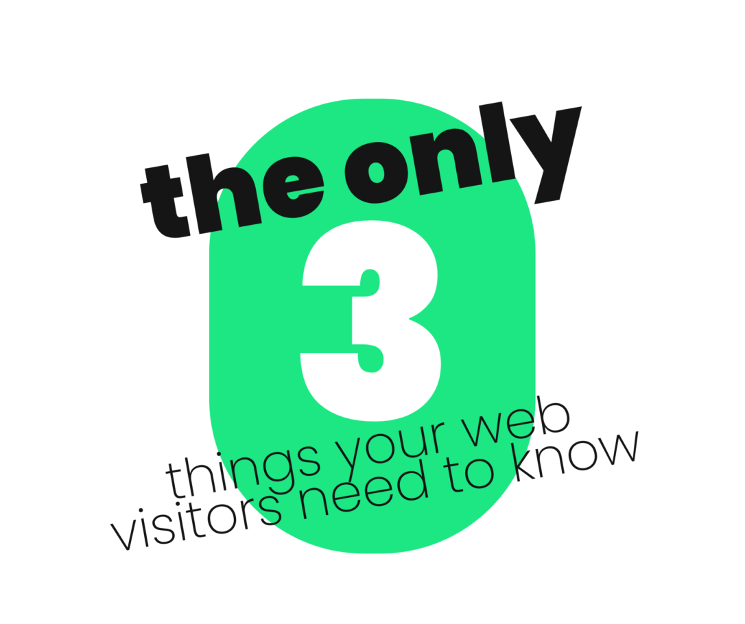 A big 3 to emphasize the only 3 things your web visitors need to know