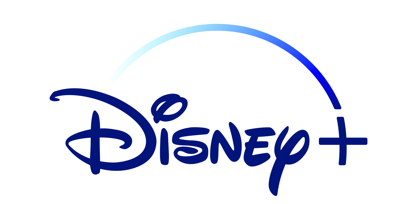 The logo for Disney brand with a curved line leading to a plus sign.